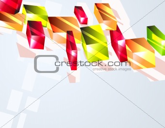Horizontal abstract background with red and green elements