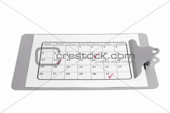 Clipboard with Calendar Page
