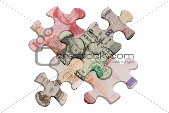 Jigsaw puzzles and world major currencies 