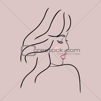 abstract girl face profile