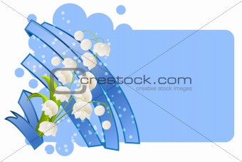 Blank frame with lilies of the valley