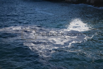 dirty sea at Menorca