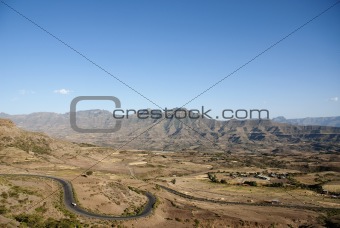 simien mountains landscape in ethiopia