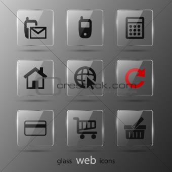 Glass web icons.