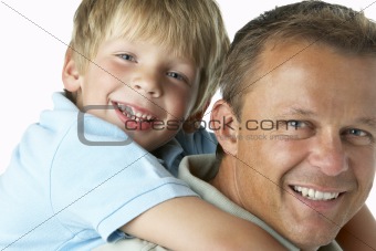 Father And Son Smiling