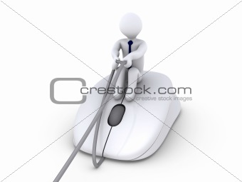 Businessman on mouse