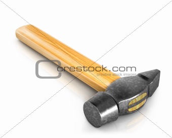 Classic hammer, in perpective, isolated