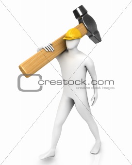 Man with huge hammer