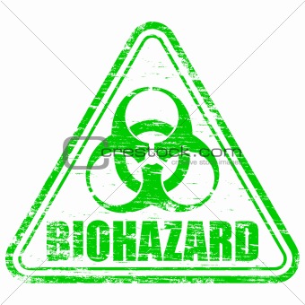 Bio-hazard rubber stamp