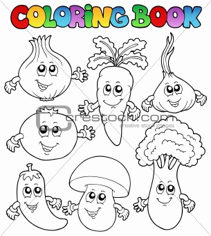 Coloring book with vegetables