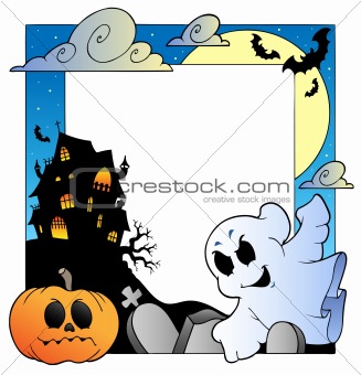 Frame with Halloween topic 1