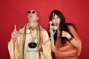 Shocked Woman On Phone Call with Deity