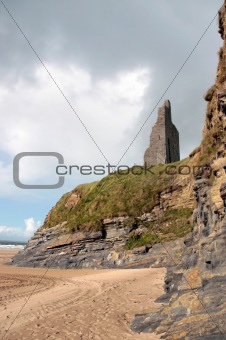 castle ruins above the cliffs