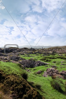 ruin in irish rocky landscape