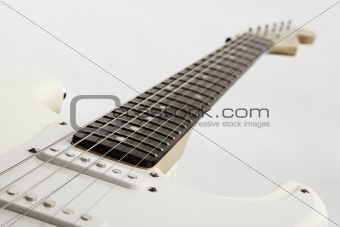 White Guitar Isolated On White Background