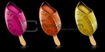 Colored ice creams