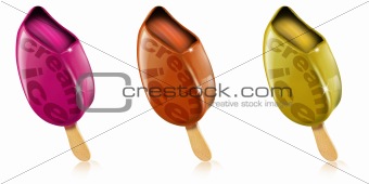 Colored ice creams