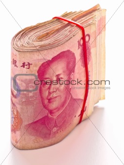 wad of chinese yuan