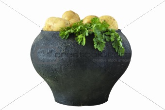 Pot with potatos