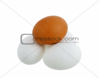 Four different colors eggs pyramid