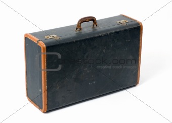 old suitcase on a white background