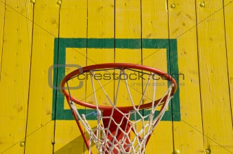 Basketball board closeup.