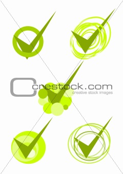 Green accepted symbols - vector