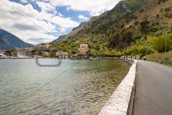 Route on coast in Kotor bay - Montenegro