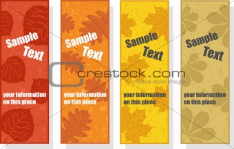 Autumn bookmarks for promotion, vector illustration