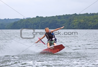 Young Wakeboarder Falling