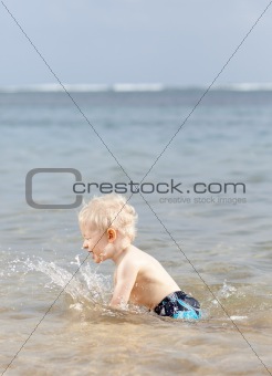 splashing toddler