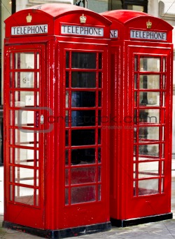 two red phone booth
