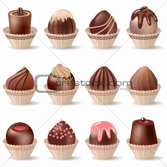 Collection of different sweets isolated