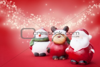 Santa, Rudolph and Snowman