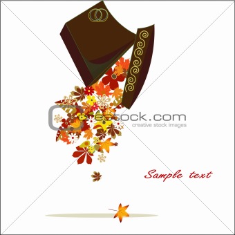 autumn gift with leaves