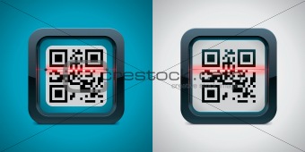 Vector QR code scanner icon