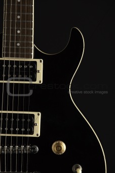 Black Electric Guitar on Black