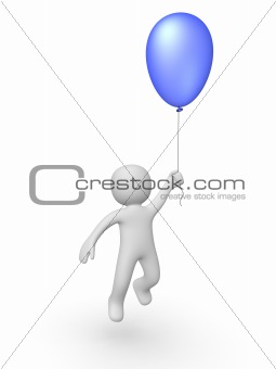 3d man with a balloon