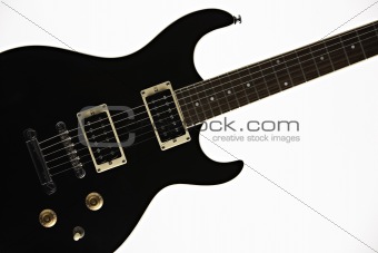 Black Guitar Isolated on White
