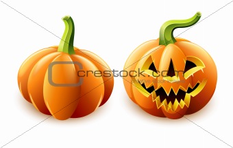 halloween pumpkin jack-o-lantern with angry face