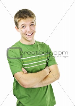 Happy young man with crossed arms
