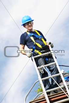Man working on roof
