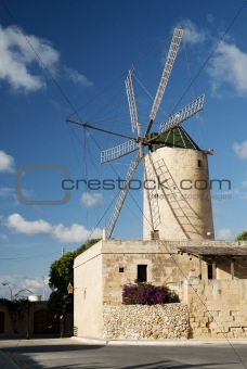 windmill on gozo island in malta