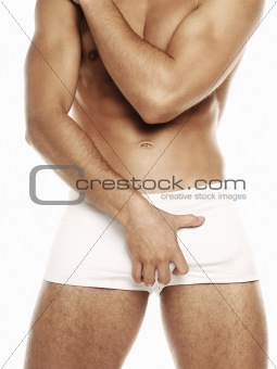  man in white underwear