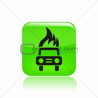 Vector illustration of car burning icon