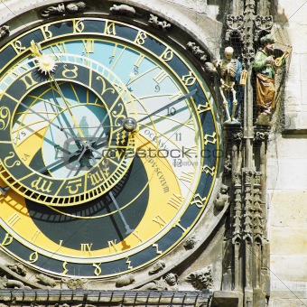 detail of Horloge, Old Town Hall, Prague, Czech Republic