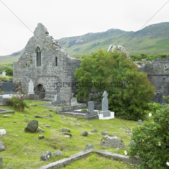 ruins of Murrisk Abbey, County Mayo, Ireland