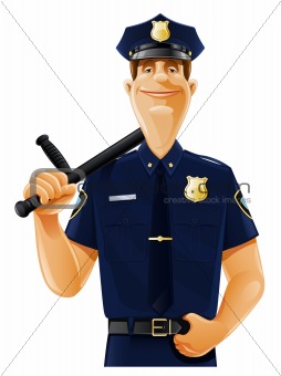 policeman with truncheon