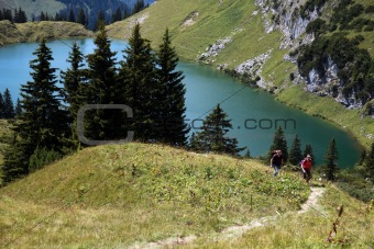 Hikers in the Alps