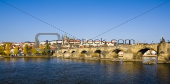 Prague Castle with Charles bridge, Prague, Czech Republic